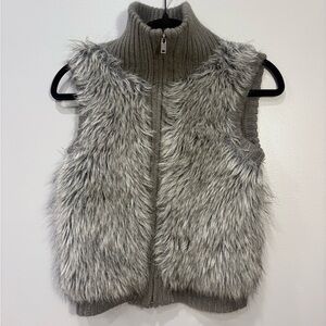 Gray Faux Fur Vest